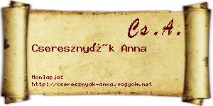 Cseresznyák Anna névjegykártya
