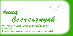 anna cseresznyak business card